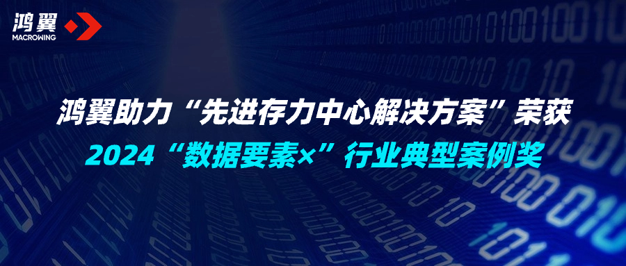 加“數(shù)”前進(jìn)！鴻翼助力“先進(jìn)存力中心解決方案”榮獲2024“數(shù)據(jù)要素×”行業(yè)典型案例獎